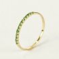 14k Solid Gold Tiny Round Tsavorite Half Eternity Ring Stacking Dainty Ring NS8.