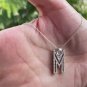 Diamond Initial Necklace M Letter Necklace Diamond Alphabet Pendant 14k Gold N77
