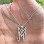Diamond Initial Necklace M Letter Necklace Diamond Alphabet Pendant 14k Gold N77