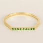 14k Solid Gold Tiny Round Tsavorite Half Eternity Ring Handmade Stacking Band N7