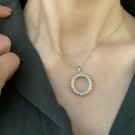 Twisted Circle Necklace Diamond Eternity Necklace 14k Solid Gold Women Necklace. Twisted Circle Necklace Diamond Eternity Necklace 14k Solid Gold Women Necklace.