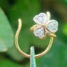 Diamond Nose Pin 14k Solid Gold Genuine Diamond Nose Ring Women Christmas Pin P9