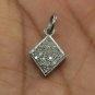 Pave Diamond Disc Pendant 925 Silver Diamond Square Dangle Silver Pendant HU78.