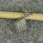 Pave Diamond Disc Pendant 925 Silver Diamond Square Dangle Silver Pendant HU78.