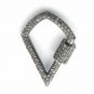Pave Diamond Lock Screw Clasp 925 Silver Carabiner Lock Jewelry Findings Clasp.