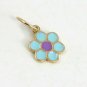 14k Solid Gold Flower Designer Enamel Handmade Flower Charm Pendant Christmas.