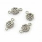 Diamond Hexagon Charm Connector 925 Silver Pave Diamond Small Charms Findings.