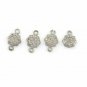 Diamond Hexagon Charm Connector 925 Silver Pave Diamond Small Charms Findings.