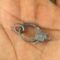 Natural Pave Diamond Lobster Clasp 925 Silver Diamond Finding Necklace Connector