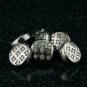Diamond Buttons 10mm 925 Silver Shirt Button Clasp Round Natural Diamond Button.