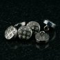 Diamond Buttons 10mm 925 Silver Shirt Button Clasp Round Natural Diamond Button.
