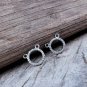 1Pc Pave Diamond Round Double Bail Pendant 925 Silver Charm Making Findings.