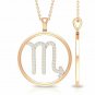 Scorpio Sign Necklace Zodiac Astrology Necklace 14k Solid Gold Scorpio Pendant.