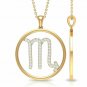 Scorpio Sign Necklace Zodiac Astrology Necklace 14k Solid Gold Scorpio Pendant.