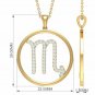 Scorpio Sign Necklace Zodiac Astrology Necklace 14k Solid Gold Scorpio Pendant.