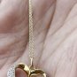 Diamond Love Pendant 14k Solid Gold Diamond Heart Pendant Xmas Women Present.