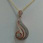 Diamond Flower Necklace 14k Solid Gold Women Birthday Gift Christmas Present.