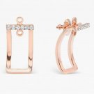 Frame Jacket Earring 14k Solid Gold Diamond Jacket Earring Anniversary Ear Studs Frame Jacket Earring 14k Solid Gold Diamond Jacket Earring Anniversary Ear Studs