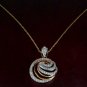 Diamond Round Designer Pendant 14k Solid Gold Diamond Necklace Proposal Gift.