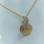 Diamond Necklace Round Designer Pendant 14k Solid Gold Wedding Proposal Gift.