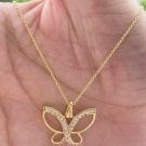 Diamond Butterfly Pendant 14k Solid Gold Butterfly Charm Necklace Women Gift. Diamond Butterfly Pendant 14k Solid Gold Butterfly Charm Necklace Women Gift.