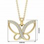 Diamond Butterfly Pendant 14k Solid Gold Butterfly Charm Necklace Women Gift.