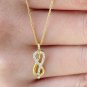 Diamond Infinity Necklace 14k Solid Gold Diamond Necklace Promise Necklace NS8.