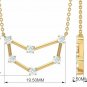 Capricorn Zodiac Necklace 14k Solid Gold Diamond Zodiac Astrology Necklace Gift.