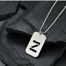 Letter Plate Necklace Sterling Silver Name Initial Pendant Xmas Birthday Gift.