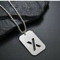 Letter Plate Necklace Sterling Silver Name Initial Pendant Xmas Birthday Gift.