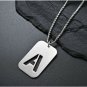 Letter Plate Necklace Sterling Silver Name Initial Pendant Xmas Birthday Gift.