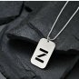 Letter Plate Necklace Sterling Silver Name Initial Pendant Xmas Birthday Gift.