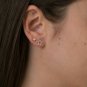 Paired Gold And Open Diamond Star Studs 14k Solid Gold Diamond Women Studs Gift.