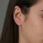 Paired Gold And Open Diamond Star Studs 14k Solid Gold Diamond Women Studs Gift.
