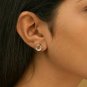 Intertwined Tri-Color Circle Earring 14k Solid Gold Diamond Anniversary Earring.