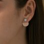 Dome And Disc Jacket Earring 14k Solid Gold Diamond Earring Anniversary Gift NS9