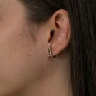 Twin Diamond Huggies Earring 14k Solid Gold Birthday Wedding Gift Diamond Studs. Twin Diamond Huggies Earring 14k Solid Gold Birthday Wedding Gift Diamond Studs.