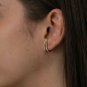 Twin Diamond Huggies Earring 14k Solid Gold Birthday Wedding Gift Diamond Studs.