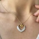 Diamond Love Pendant 14k Solid Gold Diamond Heart Pendant Xmas Women Gift E9. Diamond Love Pendant 14k Solid Gold Diamond Heart Pendant Xmas Women Gift E9.