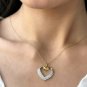 Diamond Love Pendant 14k Solid Gold Diamond Heart Pendant Xmas Women Gift E9.