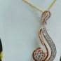 Diamond Flower Necklace 14k Solid Gold Women Birthday Gift Christmas Present U78
