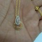 Diamond Necklace Round Designer Pendant 14k Solid Gold Wedding Proposal Necklace