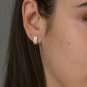Bold Diamond Huggies 14k Solid Gold Diamond Huggies Studs Earring Bridal Studs.