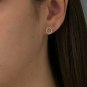 Diamond Circle Studs Earring 14k Solid Gold Diamond Wedding Earring Mini Studs.