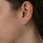 Open Circle Jacket Earring Diamond 14k Solid Gold Diamond Earrings Wedding Gift.