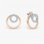 Open Circle Jacket Earring Diamond 14k Solid Gold Diamond Earrings Wedding Gift.