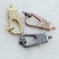 Designer Double Sided Lobster Pave Diamond Handmade 925 Silver Lock Claw Clasp.