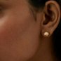 Gold Sphere Studs 14k Solid Gold Anniversary Gift Women Ear Studs Round Earring.