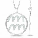 Aquarius Diamond Pendant 14k Solid Gold Diamond Aquarius Zodiac Necklace Symbol. Aquarius Diamond Pendant 14k Solid Gold Diamond Aquarius Zodiac Necklace Symbol.