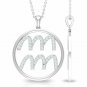 Aquarius Diamond Pendant 14k Solid Gold Diamond Aquarius Zodiac Necklace Symbol.